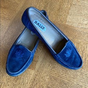 Bally Navy Blue Suede Driving Shoes/Moccasins